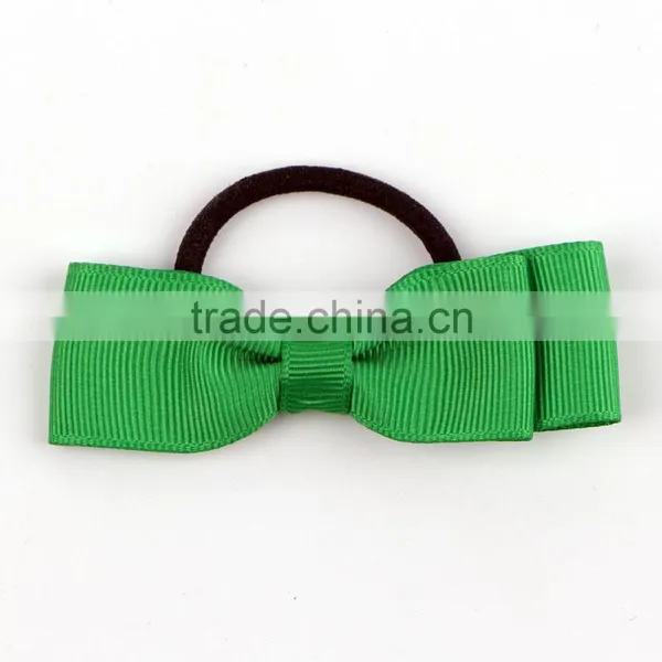 Wholesale Baby Girls Pink Grosgrain Ribbon Elastic Hair Band With Rubber photo-5