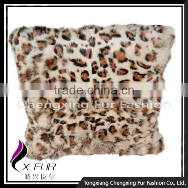 CX-D-93 Christmas Pillow Cover Personalized Custom Real Rabbit Fur Pillowcase photo-2