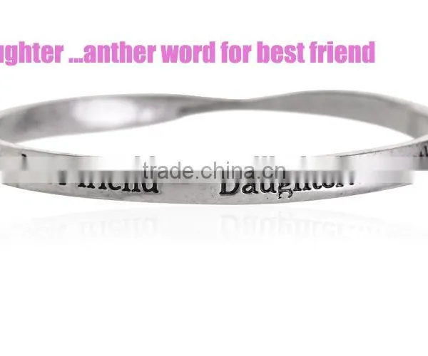 Custom Inspired Words Bangles Bracelets Jewelry Saying Phrase Engraved Metal Bangles Bracelets Best Family Friendship Gifts photo-5