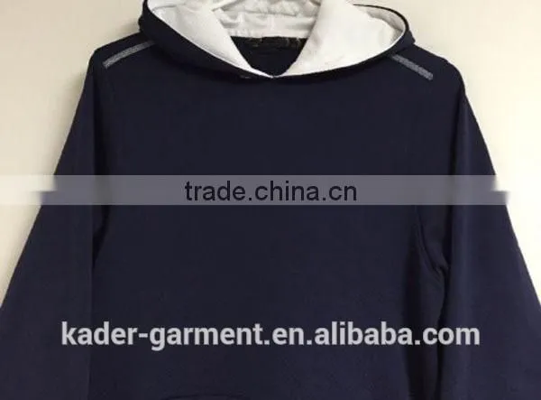 Unisex Pullover Hooded Sweatshirt Dark Blue Hoodie With Pocket photo-5