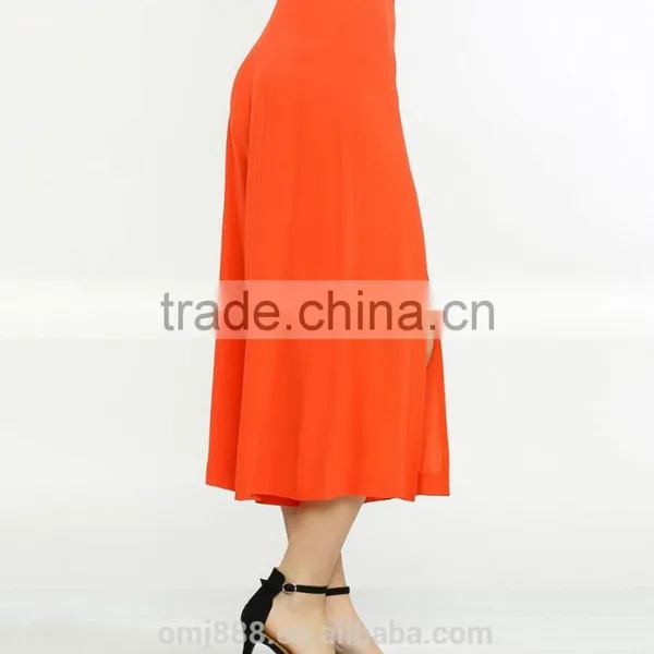 China Supplier Women Loose Front Slit Cotton Gaucho Pants photo-2