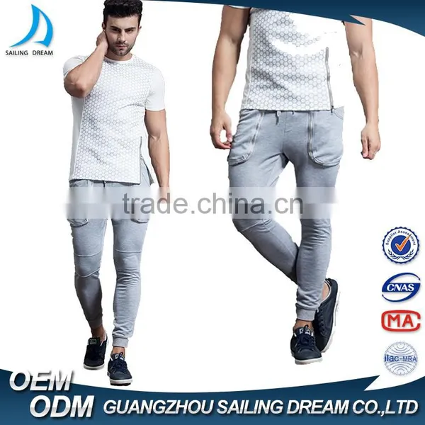 2017 Factory Direct Custom 100% Polyester Sweat Pants Slim Fit Men Latest Design Pants photo-2