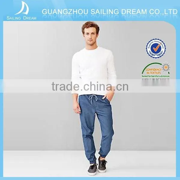 Stylish Navy Blue Fashion Chino Cotton Custom Man Pants for Wholesale photo-4