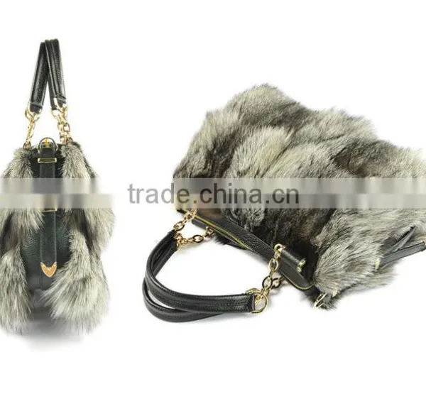 2016 New Arrival Fashion Bags Color Genuine Fox Fur Leather Women Handbag photo-2