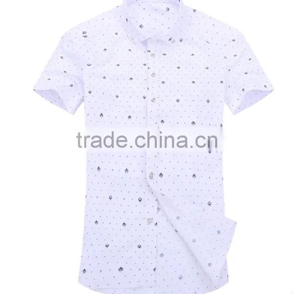 2016 NEW COLLECTION SUMMER PATTERN SHIRT SEMI-TAILORED FIT Short Sleeve for Men photo-3
