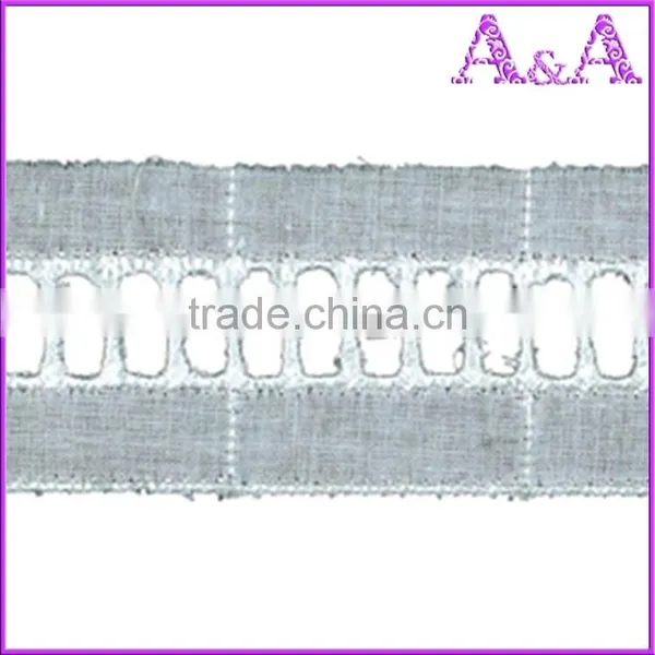 China Online TC Lace Wholesale 2.7cm White Eyelet T/C Lace photo-4