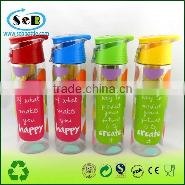 2016 New Custom Logo Plastic Tritan Sport Fruit Infuser Water Bottle With Infuser photo-3