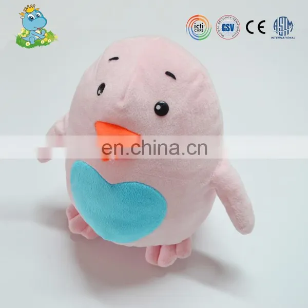 Plush Cheap Mini Chicken With Blue Heart Soft Toy Plush Toy for Child