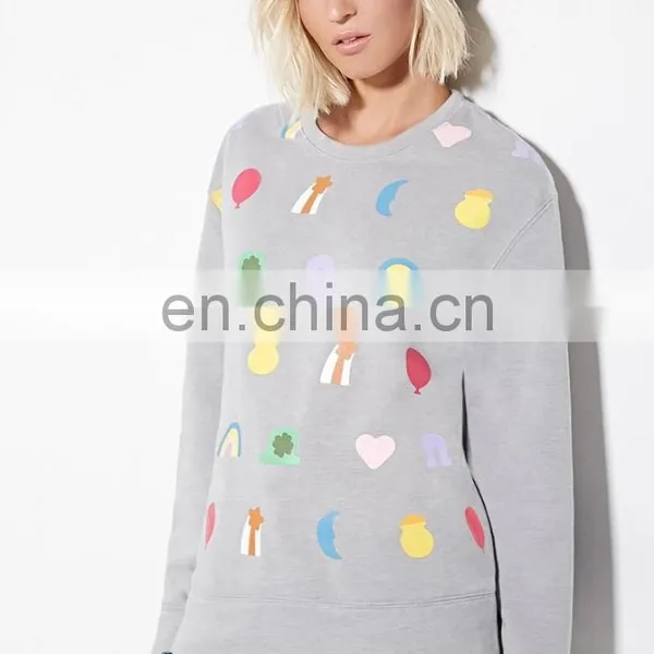 New Design Colorful Rainbow Graphic Crewneck Women Sweatshirt photo-4