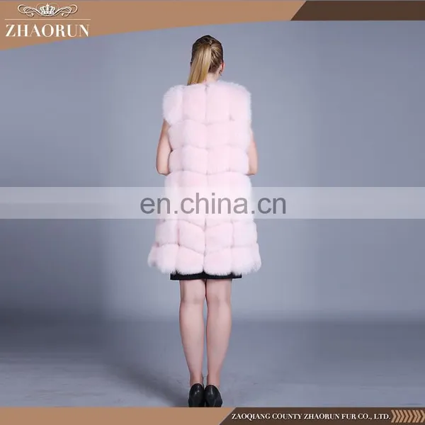 2016 Newest Hot Selling Fox Fur Vest Dyed Real Fox Fur Vest for Woman photo-2