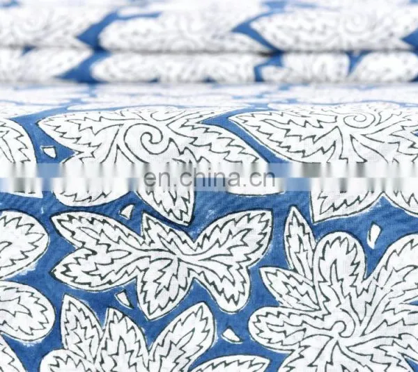 New Latest Flower Prints On 100% Cotton Material Cotton Hand Block Print Fabric photo-2