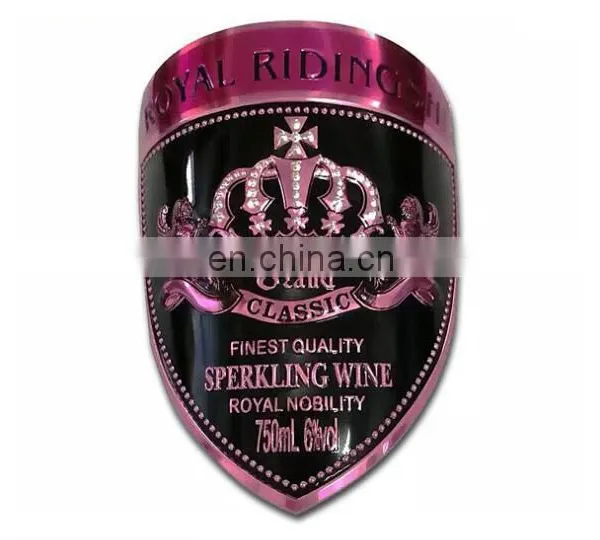 Factory Custom Metal Aluminum Printed 3D Wine Emblem Label With Good Sticker photo-6