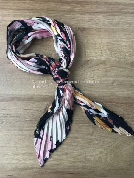 Polyester Printed Pleating Scarf