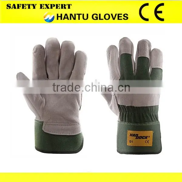 Top Quality Full Palm EN388 Leather Work Glove Safety Glove photo-5