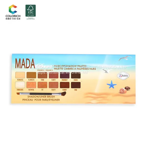 Shimmer Eyeshadow Palette Vegan High Pigment Empty Blush Palette Eyeshadow Pan Cardboard Packaging Empty Eyeshadow Palette Cheap photo-4
