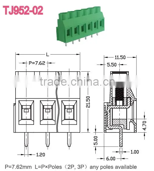 Raising Type Terminal Block Low Voltage PA66 Plastic Terminal Connectors photo-2