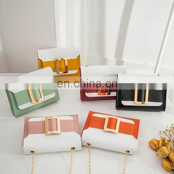 Summer 2020 Fashion Korean, Style Bump Color Small Square Package pu Stylish Shoulder Bag Black and White Ladies Bag/ photo-5