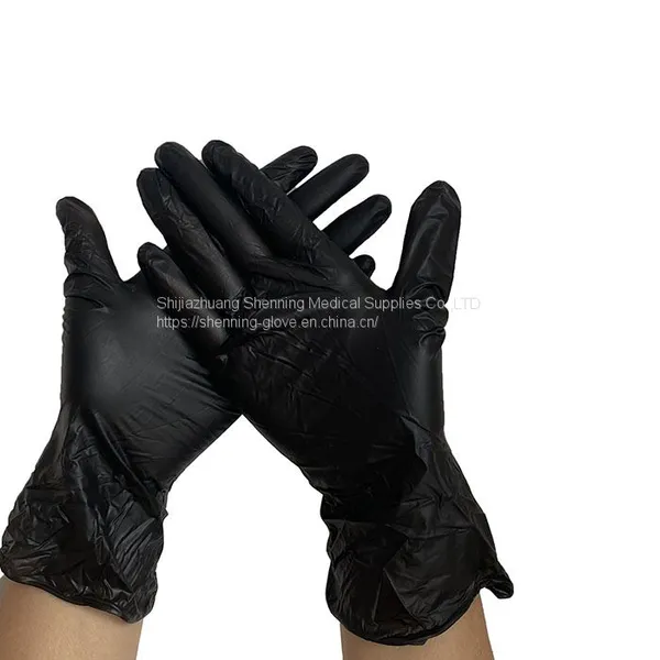 Black Disposable Barber Gloves For Hair Dye Blend Nitrile Gloves