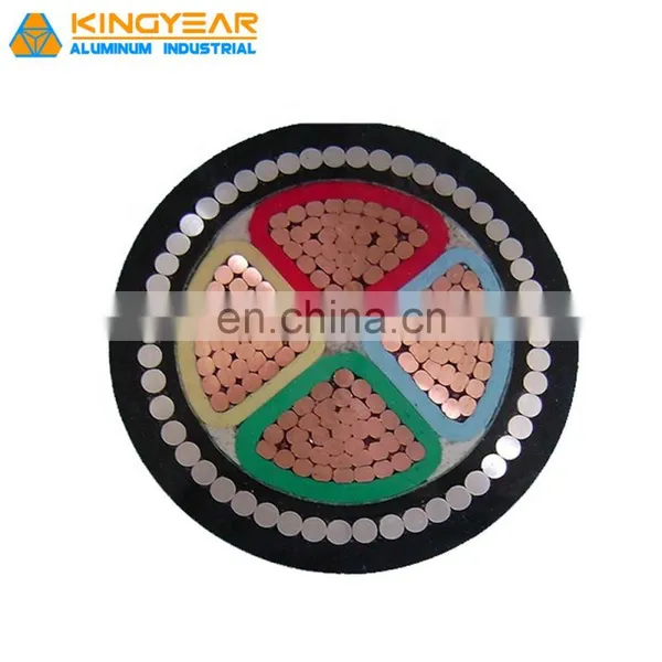 Power Cable 4c 240 25mm 250mm 4c x 300mm2 06 1kv Multi Size Copper Core XLPE Insulated Steel Wire Armoured Power Cable photo-2
