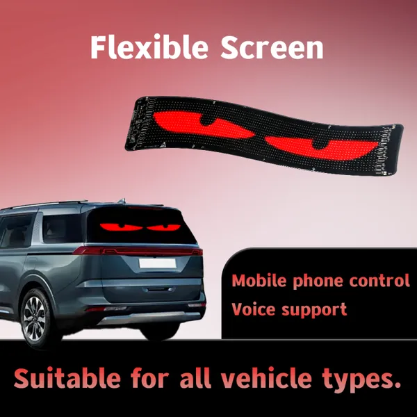 96*16 Car Windshield LED Screen Diy Indicator Light Devil Eyes App Control for Truck Animated Decorative Electronic photo-3