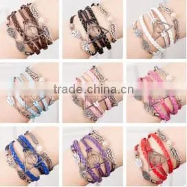 Fashion Jewelry, Cheap Promotional Handmade Infinity Symbol Leather Bracelet Designs photo-2