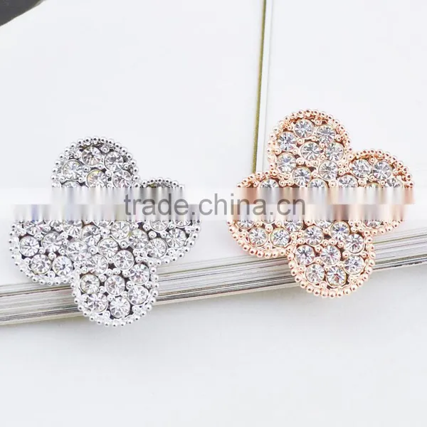 2015 Wholesale Four Leaf Clover Bulk Rhinestone Fancy Alloy Brooch Traditional Design Brooch photo-2