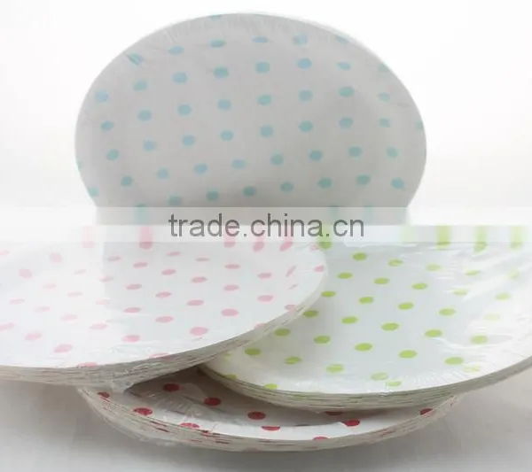 9 Inch Pink&White Striped Round Wedding Party Paper Plates,Paper Dish China Wholesales Quality Choice photo-5