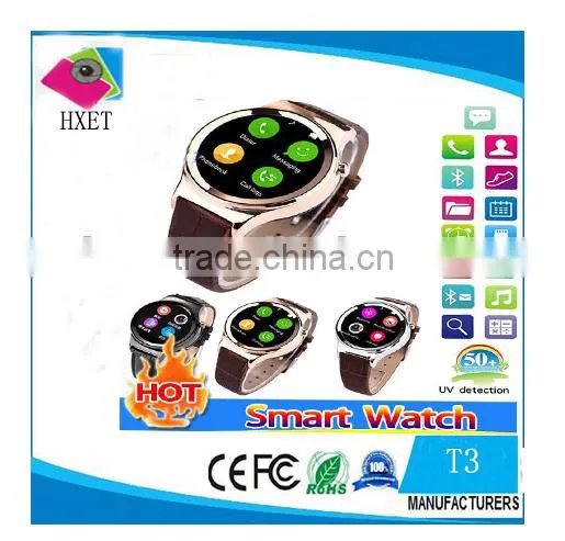 Smart Watch T3 Smartwatch for Android Phone Mp3/Mp4 Player Camera UV Detection Smart Watches for Android Phones