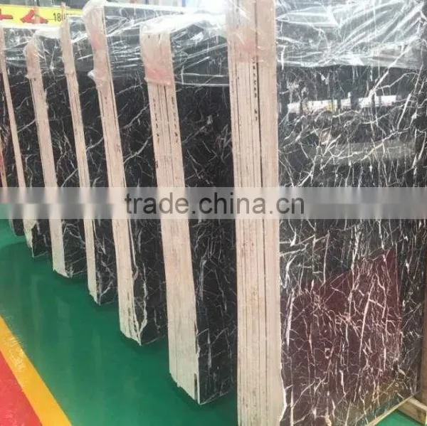 Cheap Chinese Black Marble With White, Red Vines photo-3