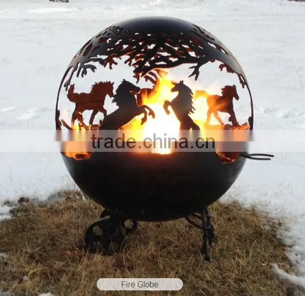 Metal Sphere Fire Pit Ball Iron Cast Outdoor Fire Pit/Portable Fire Pit/Garden Treasures Fire Pit photo-3