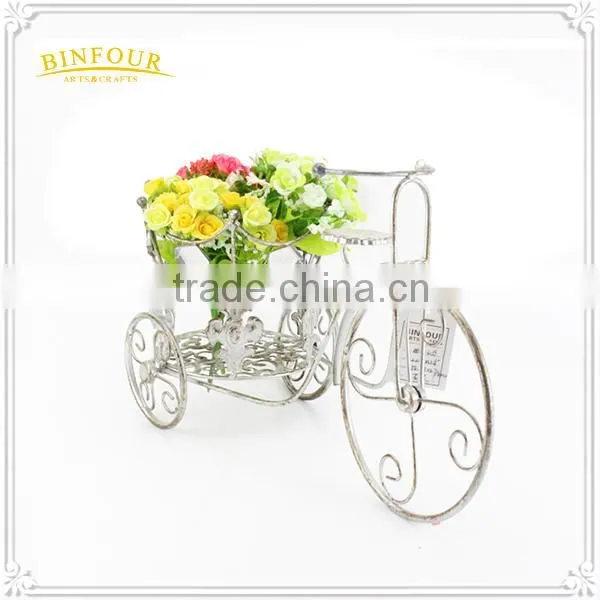 Metal White Round Holder Gardening Flower Pot photo-2