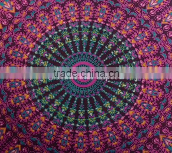 Large Mandala Round Floor Cushions Indian Pillow Cover Decorative Throw Pillow Case Pom Pom Roundie Boho Pillows