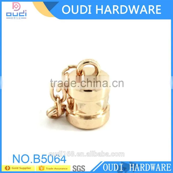 New Product High Quality Bag Hardware End Cap With Chain Metal KeyChian Decoration photo-3