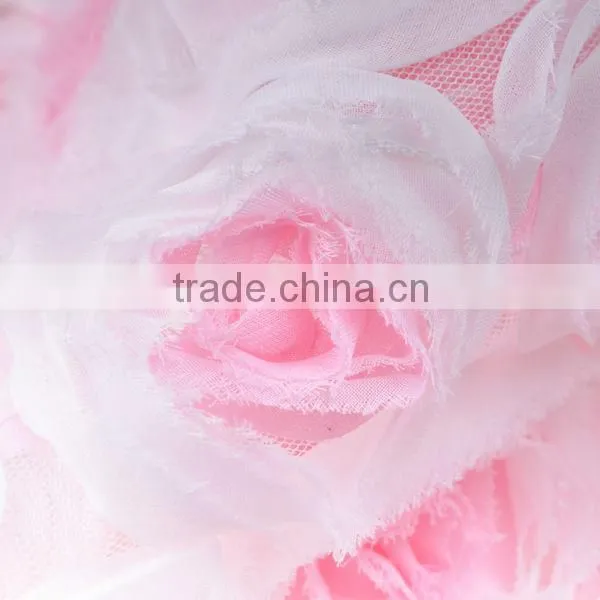 2014 Newest Design Three-dimensional Chiffon Rose Embroidery Lace Fabric Supplier's Choice photo-2
