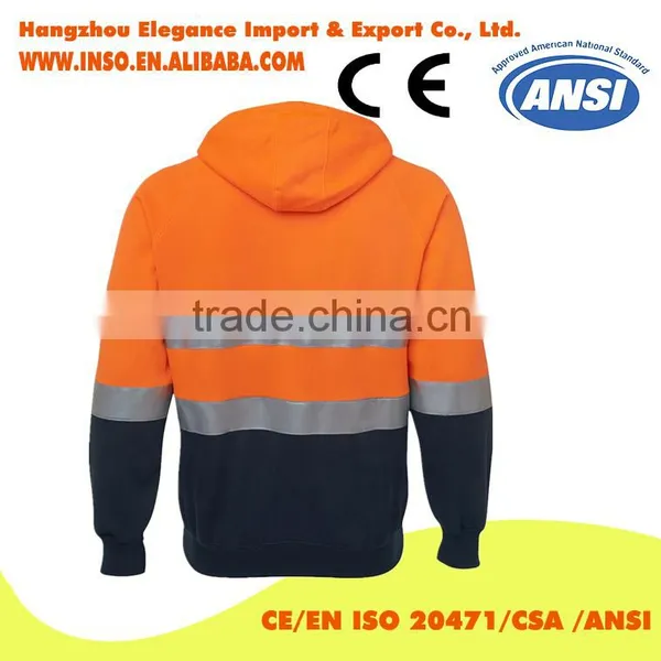 Reflective Two Tones Warm Winter Singlets Polar Fleece Coat Adults Full Hoodie photo-2