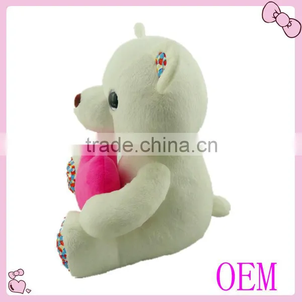 Stuffed Plush Cute Mini Baby Bear With a Pink Heart in Arms,for Lovers photo-2