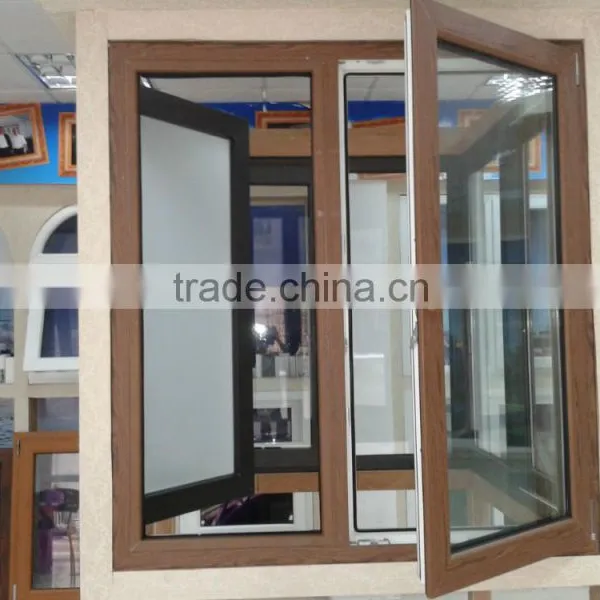 Casement Window, Wooden Color Pvc Window photo-2