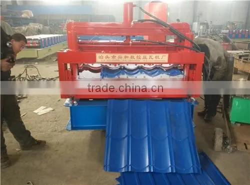 828-910 Trade Assurance Glazed Steel Sheet Roofing Tile Roll Forming Machine for Canton Fair photo-4