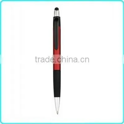 Red Popular Active Screen Cleaner Stylus Touch Metallic Ball Pen