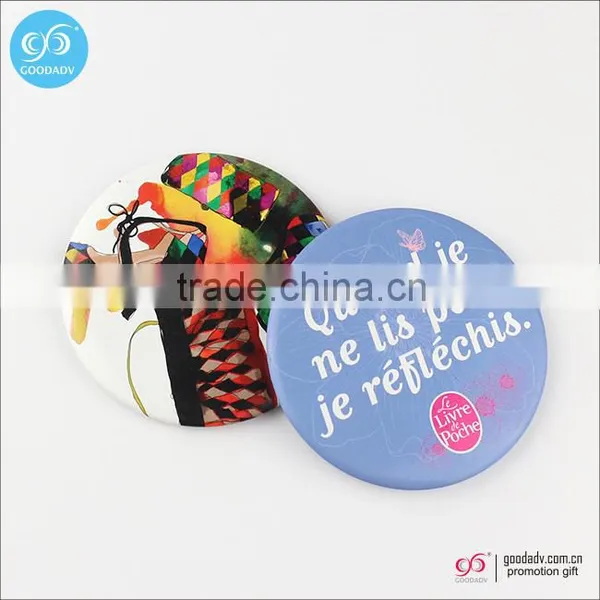 OEM Factory Custom Printed Decorative Compact Tinplate Round Makeup Mirror for Girls photo-3