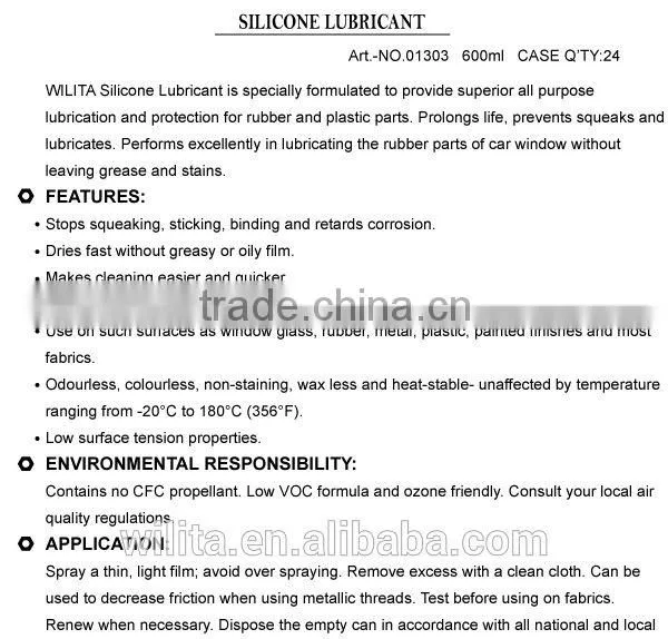Car Care Silicone Based Lubricant Spray photo-3