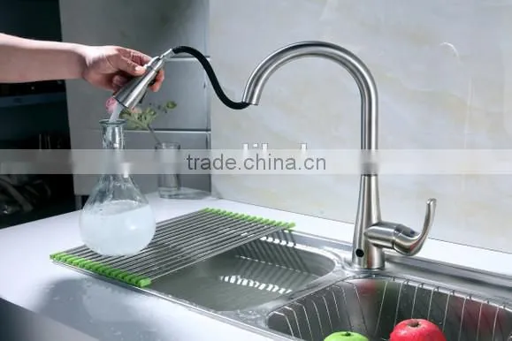 CUPC NSF AB1953 Montion Sense Pull-Down Kitchen Faucet With Brushed Nickel PVD photo-4