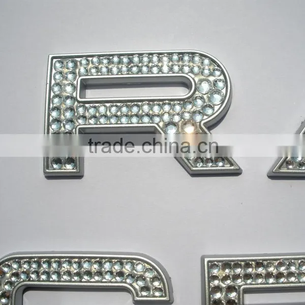 Luxury Chrome Car Emblem Ran Geov Diamante Letters photo-3