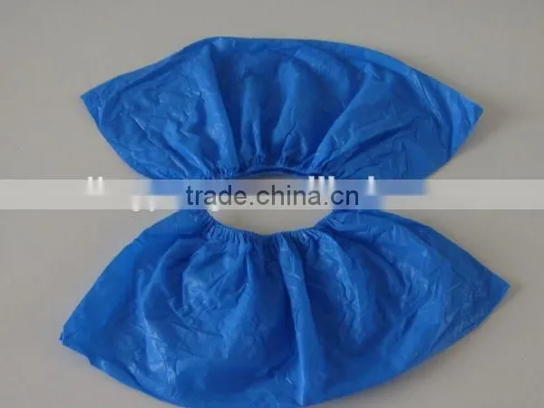 2015 New Disposable CPE Blue Protective Shoe Cover photo-4