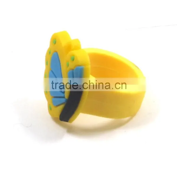 Newest Design Promotional Gift Wholesale Cartoon 3d Shaped Rubber Finger Ring photo-3