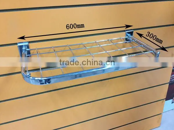 Retail Metal Grid Panel Clothing Display Shelf photo-3