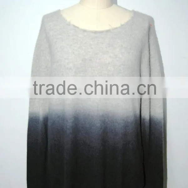 BGAX16041 Fashion Dip Dye Knitted Sweater Wool Cashmere Pullover Woollen Sweater