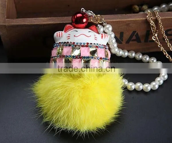 Fortune Cat Fur Bag Charm photo-3