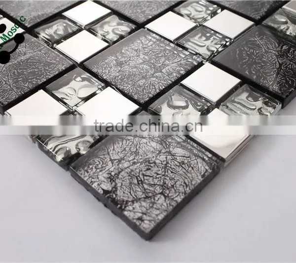 SMP20 Glass Mix Marble and Metal Mosaic Wedding Background Mosaic Decoration Indoor Mosaic photo-4