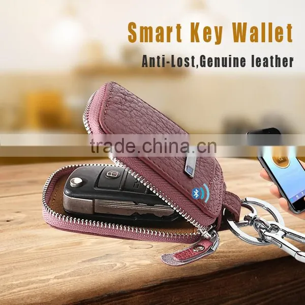 Small Mini GPS Security Bluetooth Genuine Leather Key Wallet Wholesale photo-2